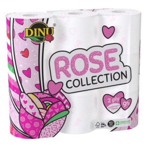 DINU PINK ROSE TOILET ROLLS 2PLY 9EA