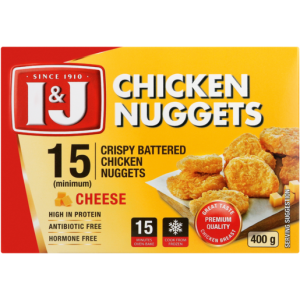 I&J CHICKEN NUGGETS CHEESE 400GR