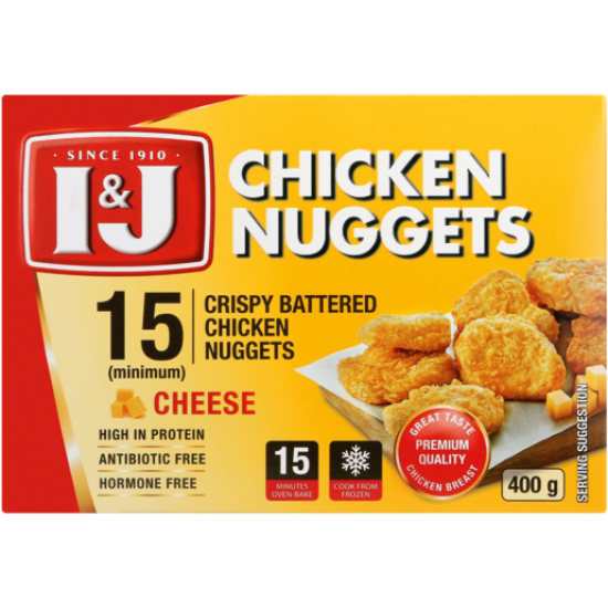 I&J CHICKEN NUGGETS CHEESE 400GR I&J CHICKEN NUGGETS CHEESE 400GR